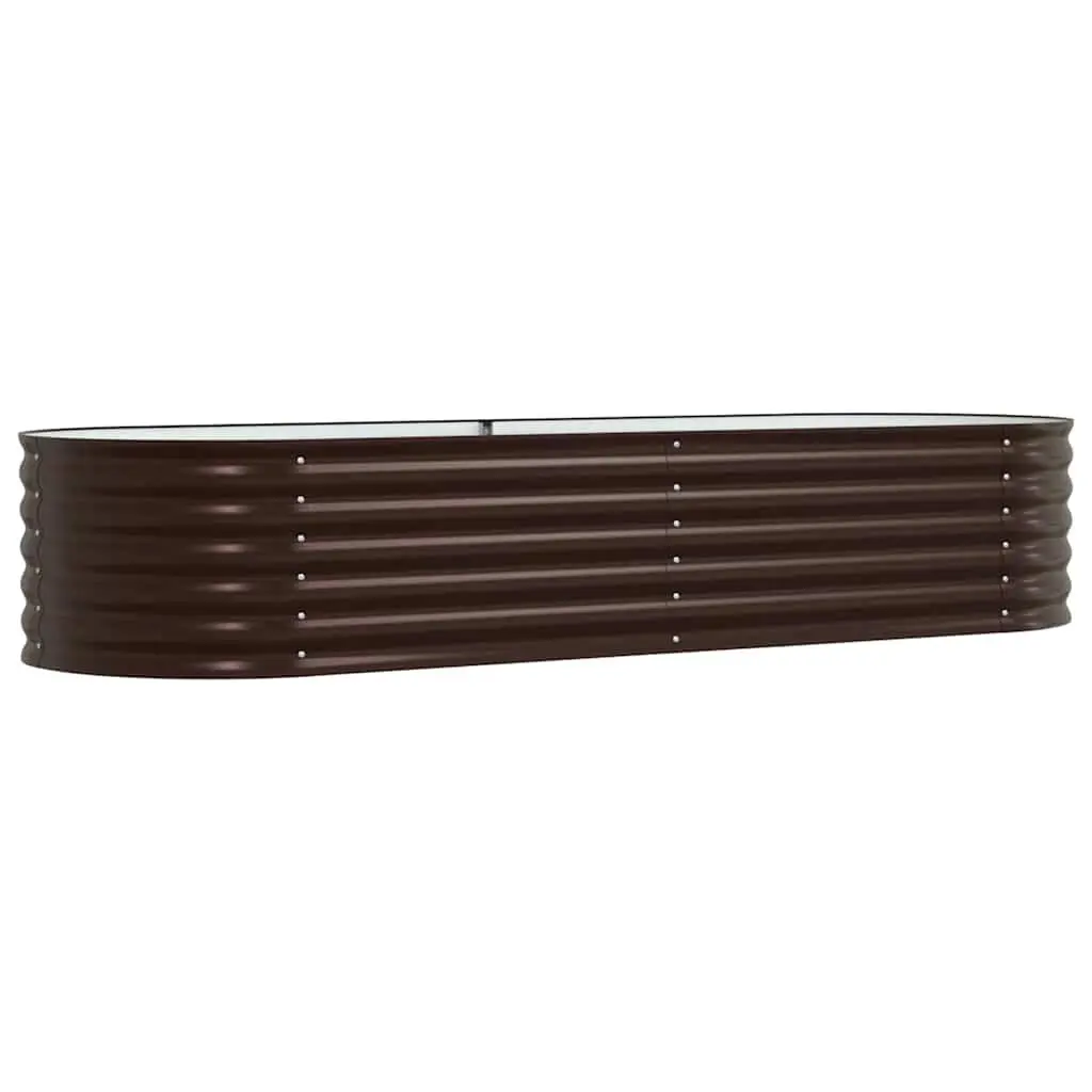 Raised Garden Bed Steel Modern Minimalist 240x80x44cm Brown