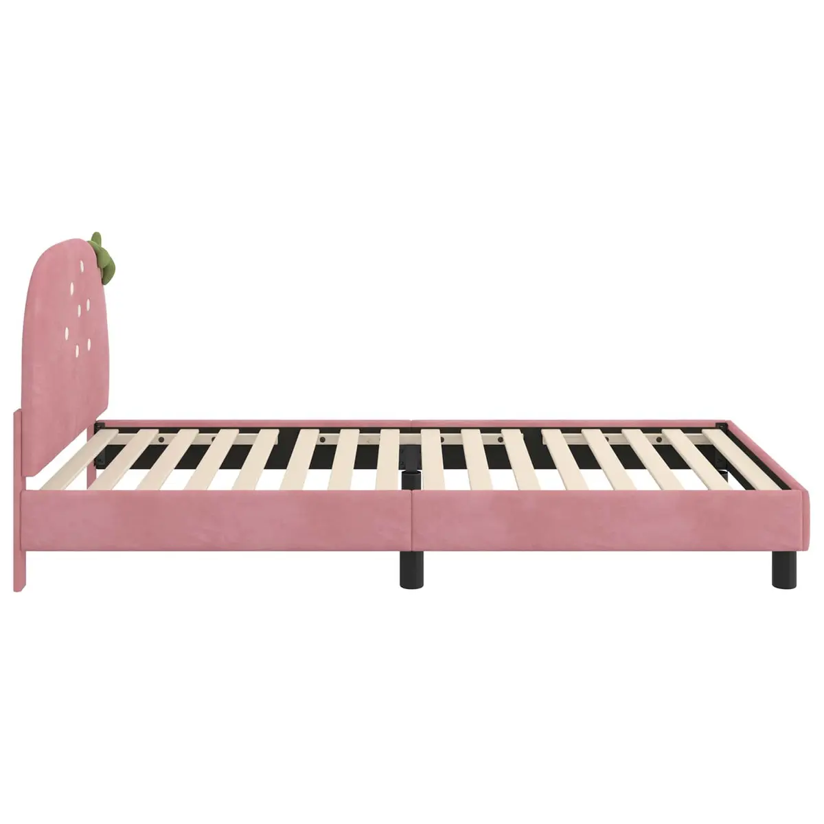 Kids Bed Frame with Headboard 90 x 190 cm Pink Velvet