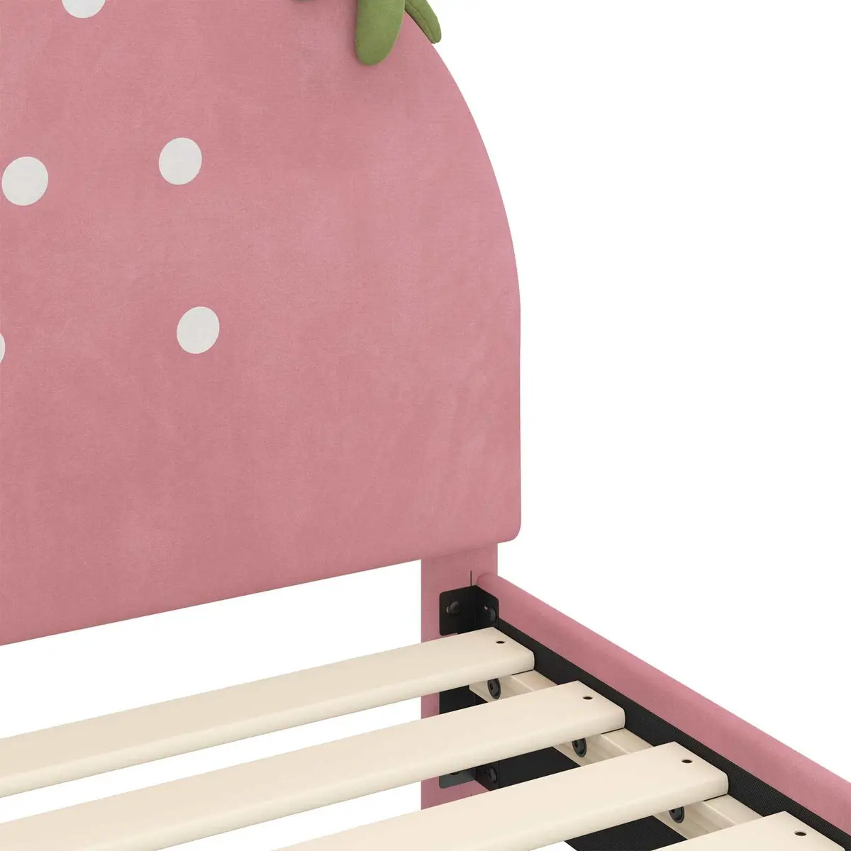 Kids Bed Frame Pink Velvet Upholstered 90 x 190 cm