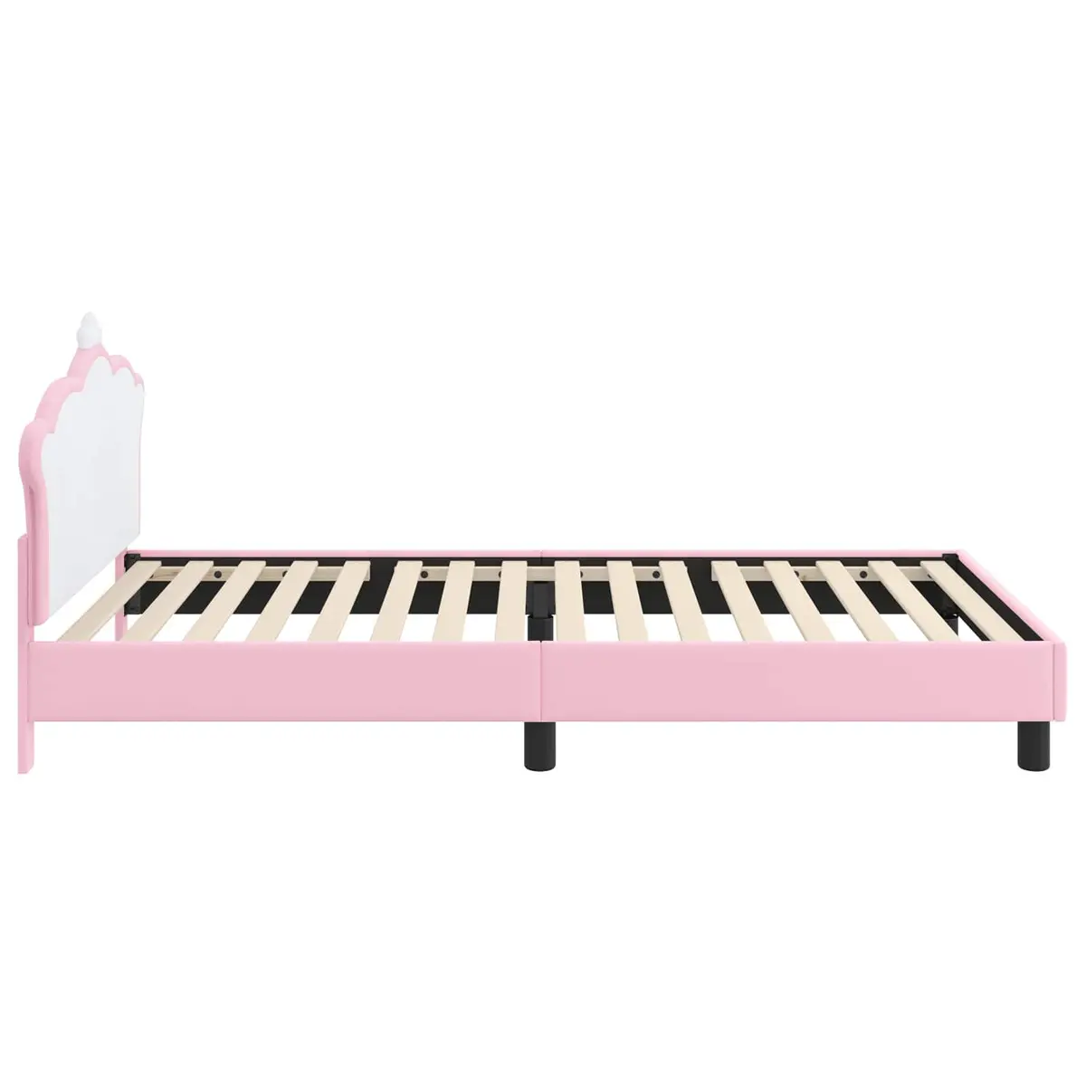 Kids Bed Frame with Headboard Pink 90 x 190 cm Modern Bedroom Furniture