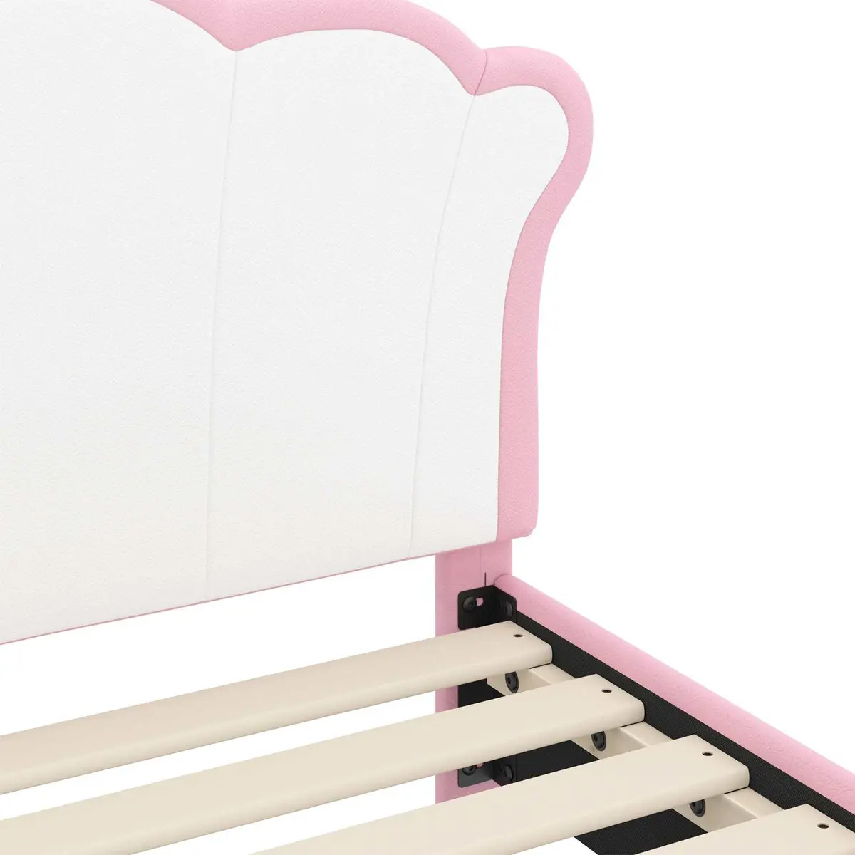 Kids Bed Frame with Headboard Pink 90 x 190 cm Modern Bedroom Furniture