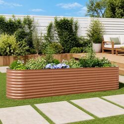 Raised Bed Planter 400x80x81cm Steel Garden Outdoor Minimalist Modern Design