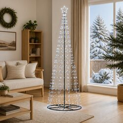 LED Christmas Tree Cool White 160x160x503cm Indoor Outdoor Holiday Decoration