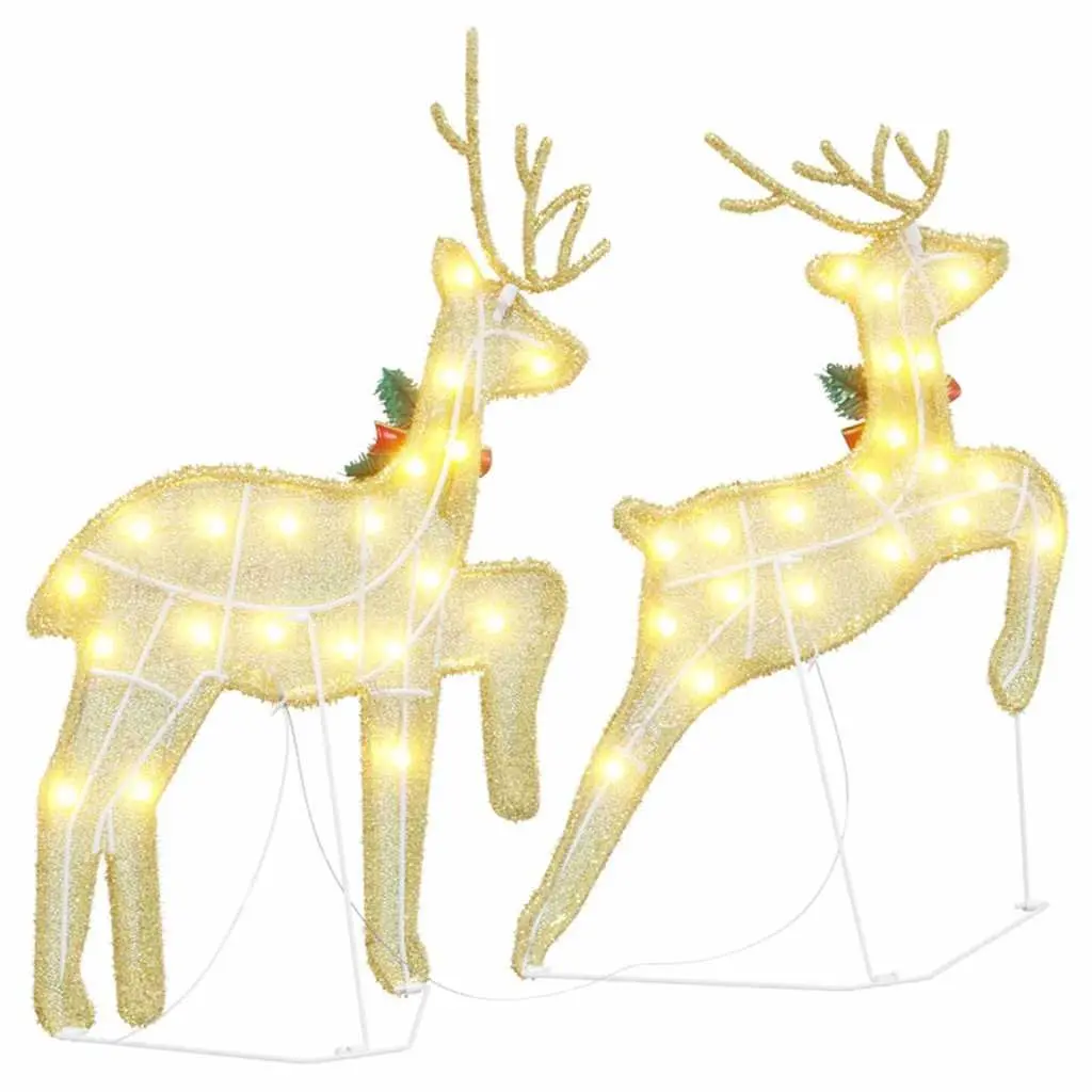 LED Reindeer Decorations Art Deco Style Warm White 2 Piece Indoor Outdoor