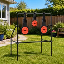 Steel Shooting Target Black Resetting Pellet Trap Indoor Outdoor Range Practice