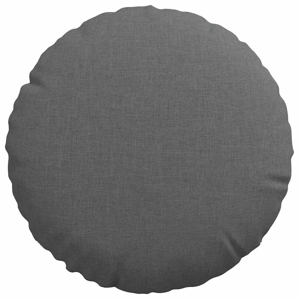 Seat Cushions Round Dark Grey 30cm Fabric Zipper Machine Washable 2 pcs