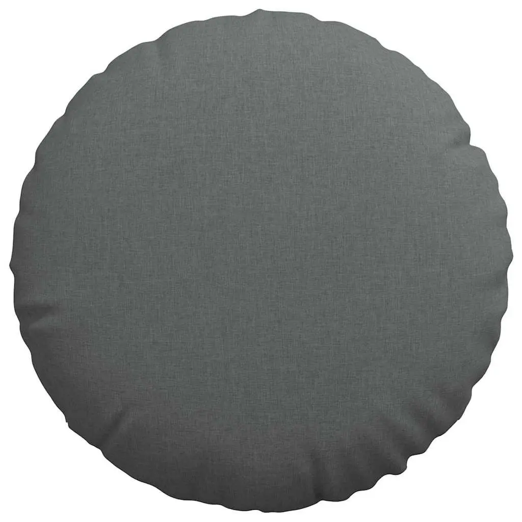 Round Seat Cushions 2 pcs Grey Ø60 cm Fabric Indoor Chair Sofa Pad