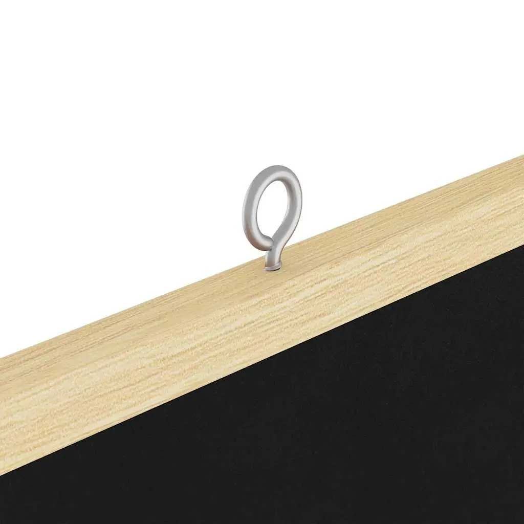 Bulletin Board Foldable Square 80x80cm Black Pine Wood Office Display Memo