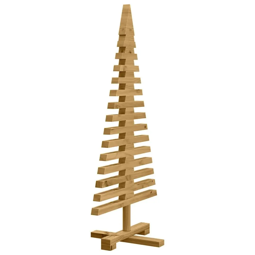 Wooden Christmas Tree 90cm Adjustable Branches Brown Solid Pine