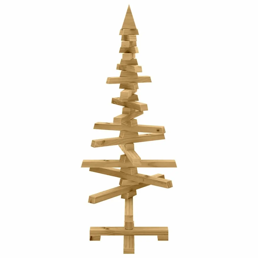 Wooden Christmas Tree 90cm Adjustable Branches Brown Solid Pine