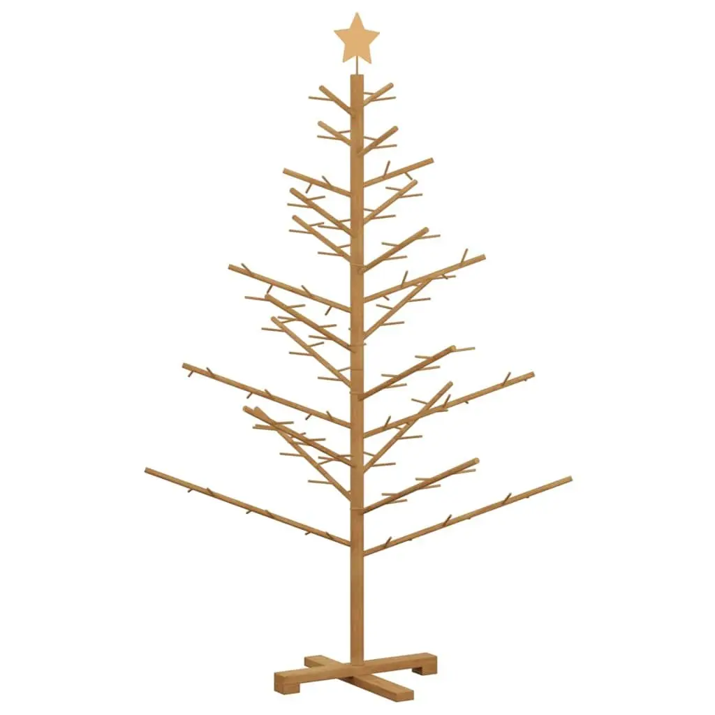 Wooden Christmas Tree with Stand 150cm Brown Modern Minimalist Holiday Decor