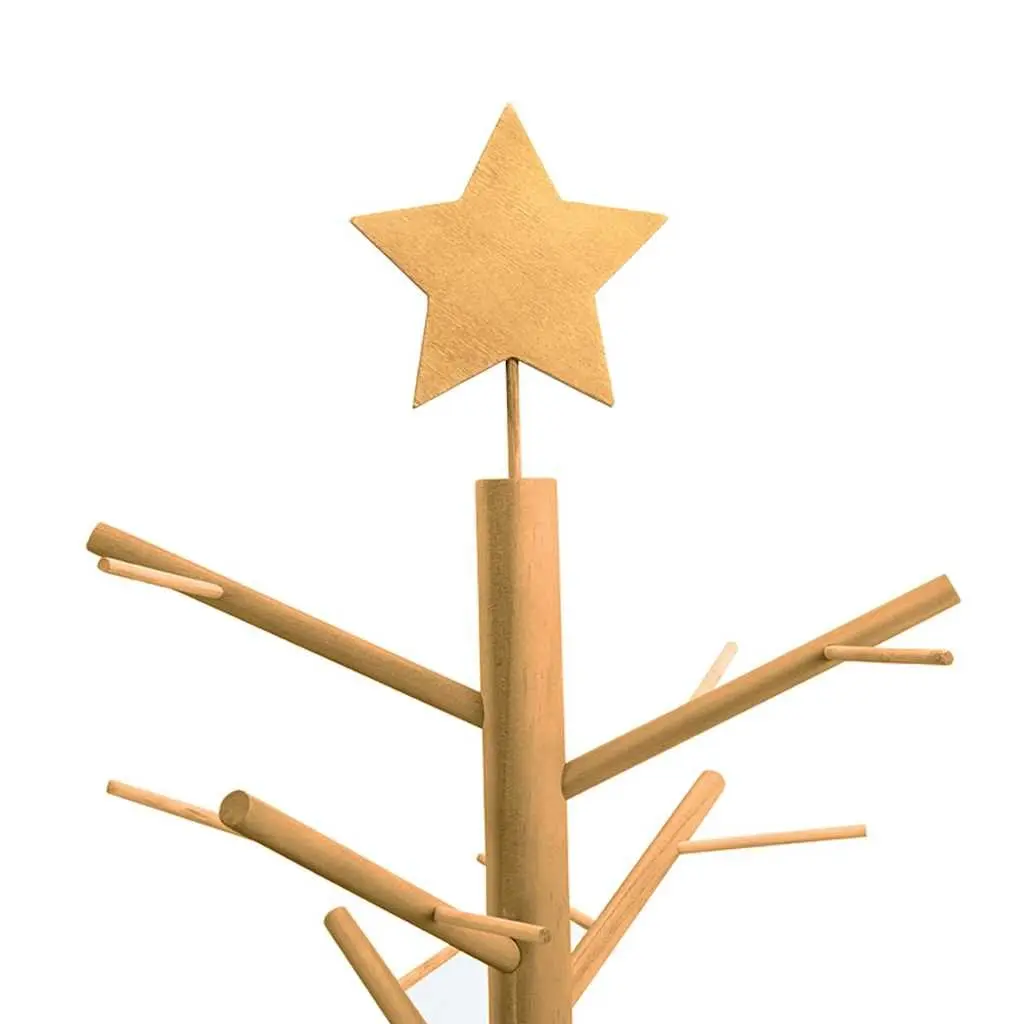 Wooden Christmas Tree with Stand 150cm Brown Modern Minimalist Holiday Decor