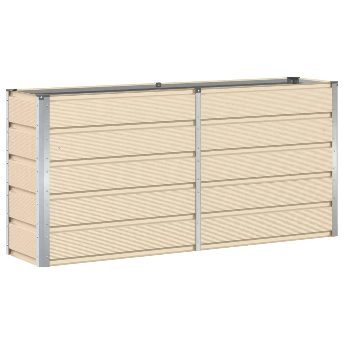 Steel Planter Large Container 160 x 40 x 75 cm Ivory Indoor Outdoor Garden Pots