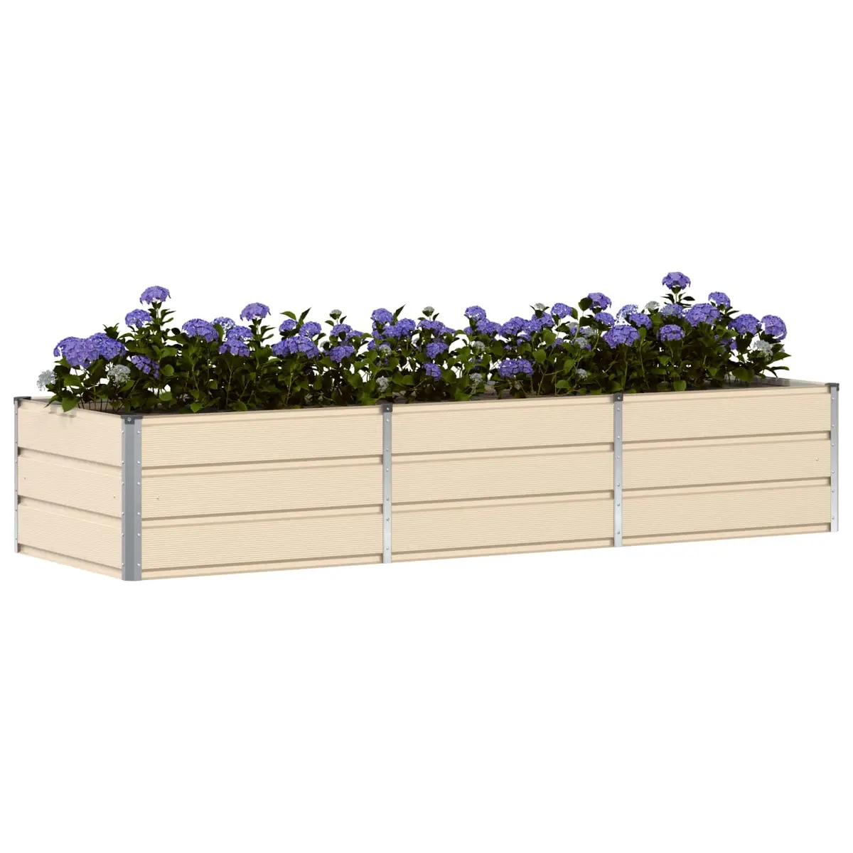 Steel Planter Minimalist 240x80x45cm Ivory Outdoor Indoor Garden Pot