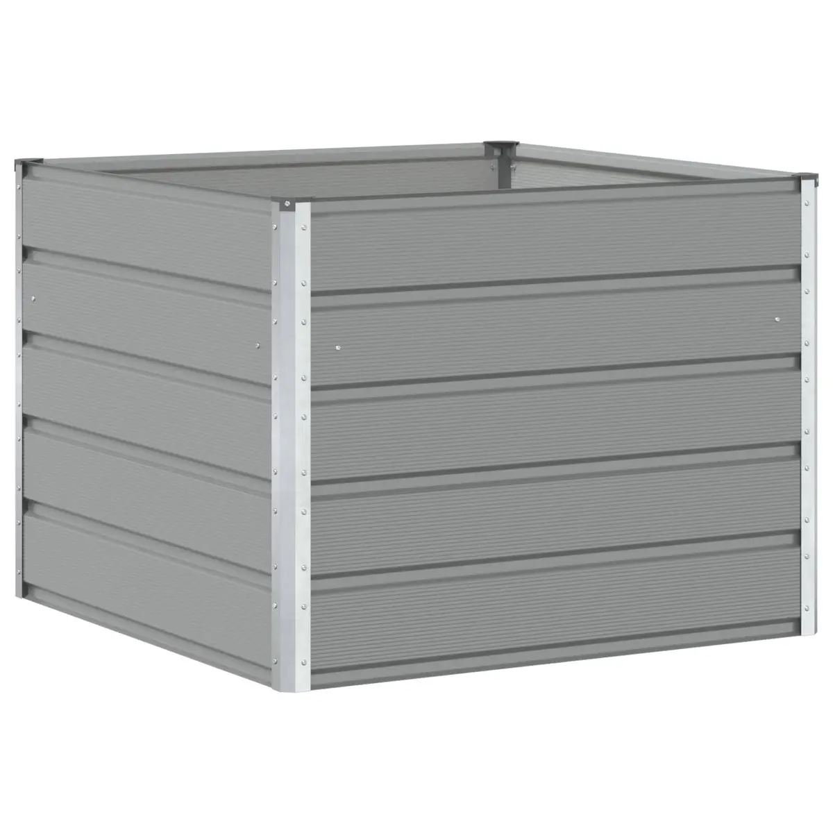 Steel Planter Light Grey 100 x 100 x 75 cm Modern Garden Outdoor Decorative Pot
