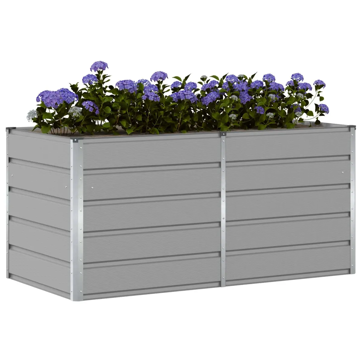 Planter Modern Light Grey 160 x 80 x 75 cm Steel Indoor Outdoor Garden Terrace