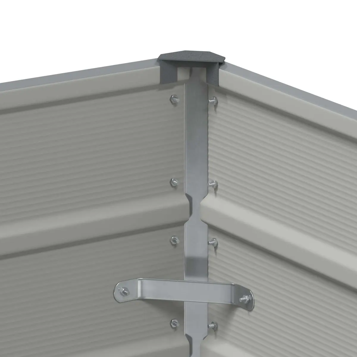Steel Planter Galvanised Light Grey 100 x 50 x 45 cm Modern Outdoor Pot