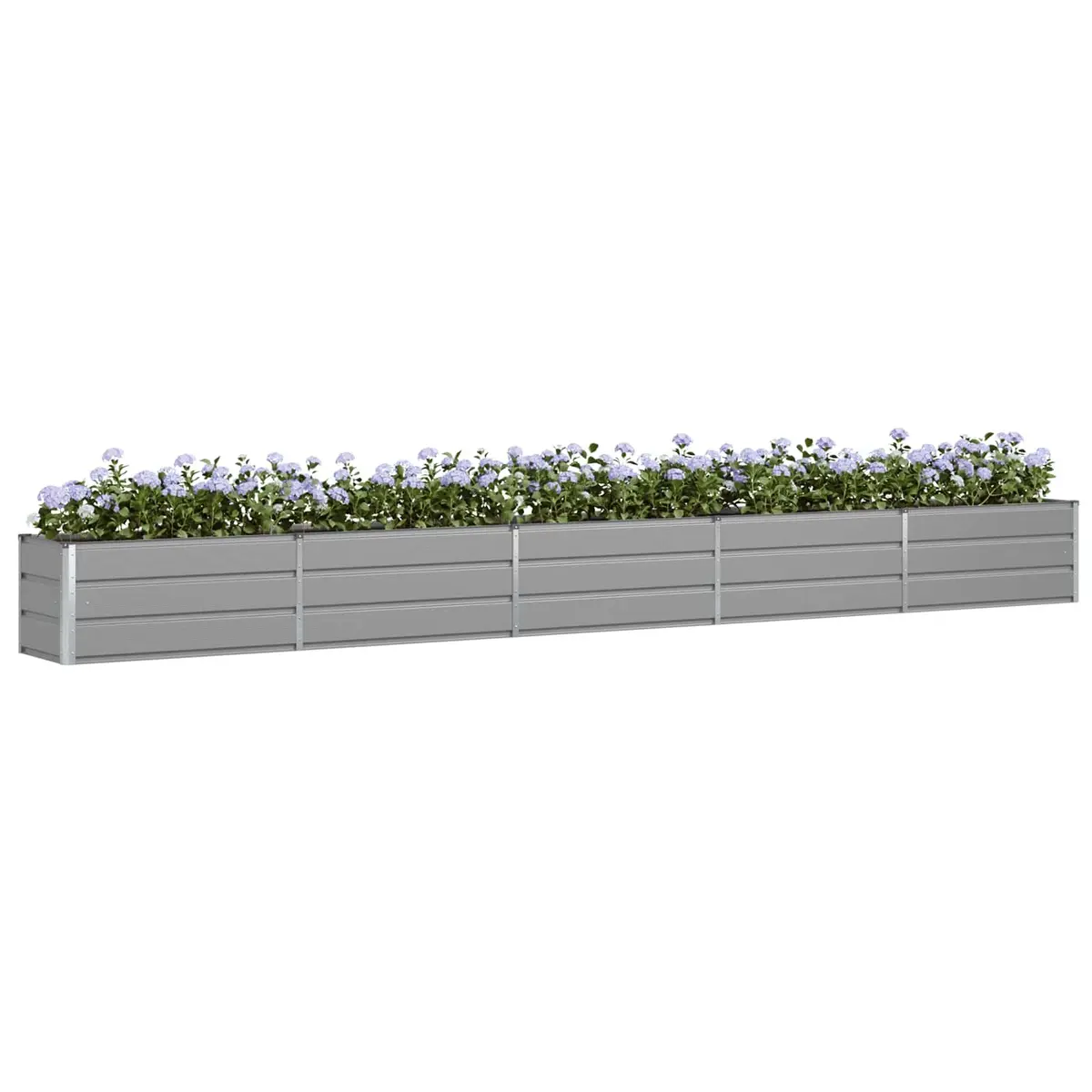 Galvanised Steel Planter Light Grey 480 x 50 x 45 cm Outdoor Garden Decor