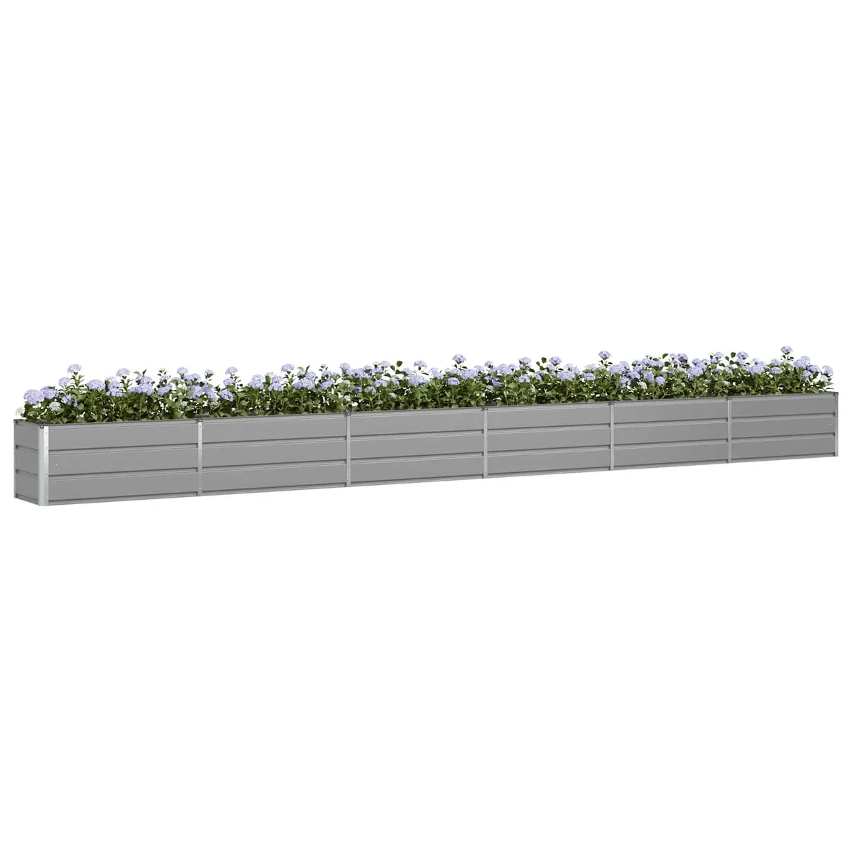 Galvanised Steel Planter Light Grey 580 x 50 x 45 cm Outdoor Raised Bed