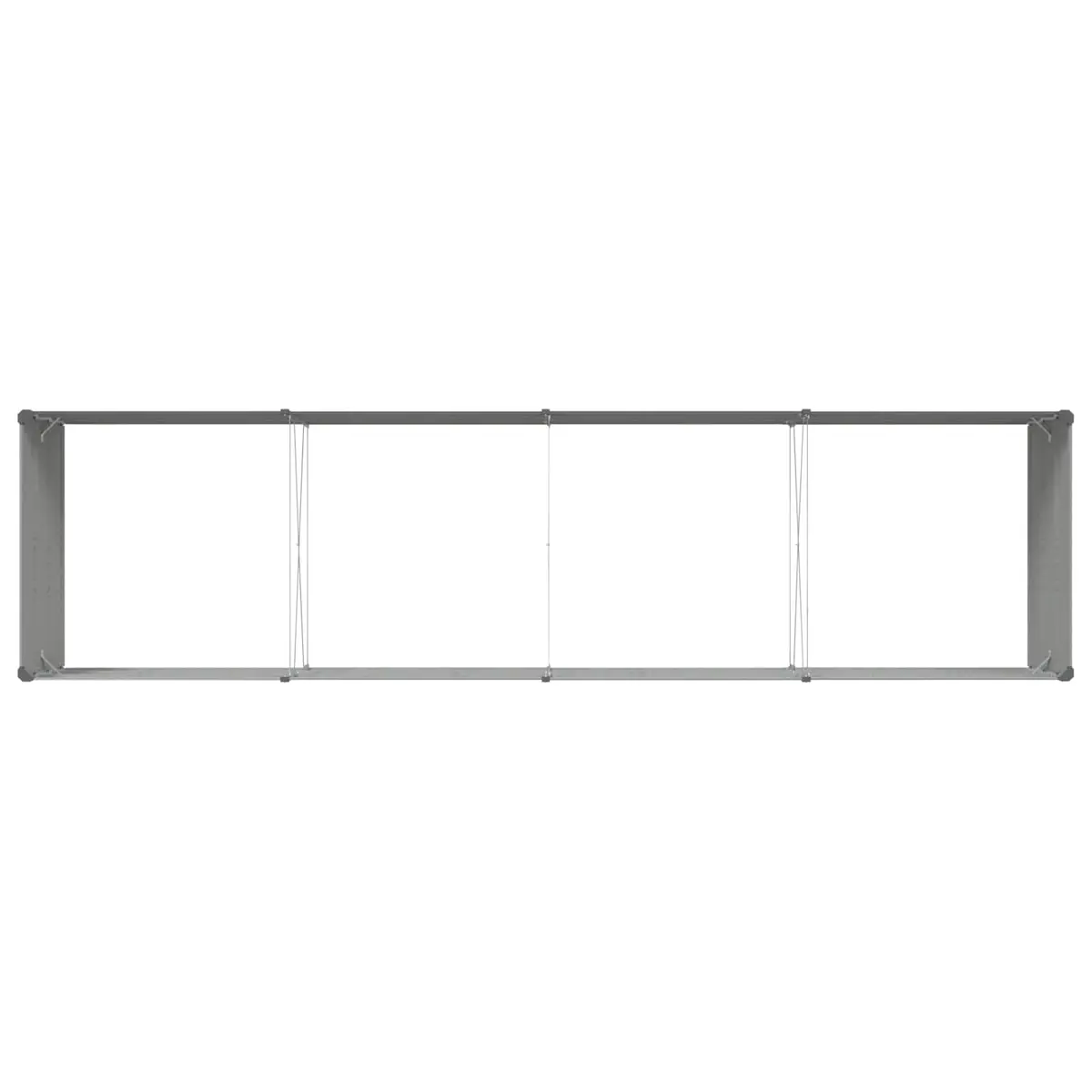 Galvanised Steel Garden Planter Large Size Light Grey 385 x 100 x 45 cm Outdoor Raised Bed