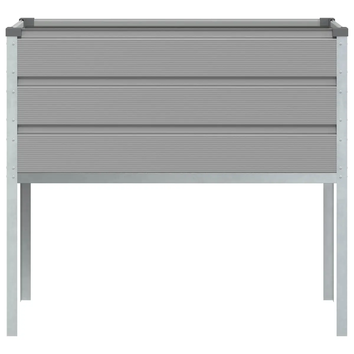 High Foot Planter Galvanised Steel Light Grey Outdoor Decor