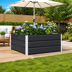Steel Planter Anthracite Modern Garden Pot Outdoor Large Decorative Container