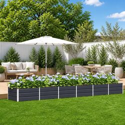 Large Steel Planter Anthracite 480x80x45cm Garden Outdoor Indoor Plant Container
