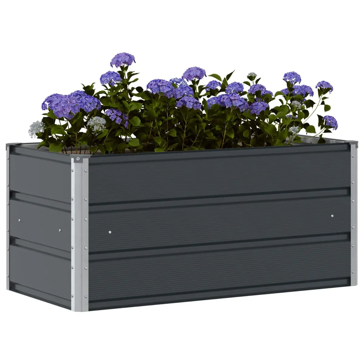 Steel Planter Galvanised 100 x 50 x 45 cm Anthracite Garden Outdoor Raised Bed