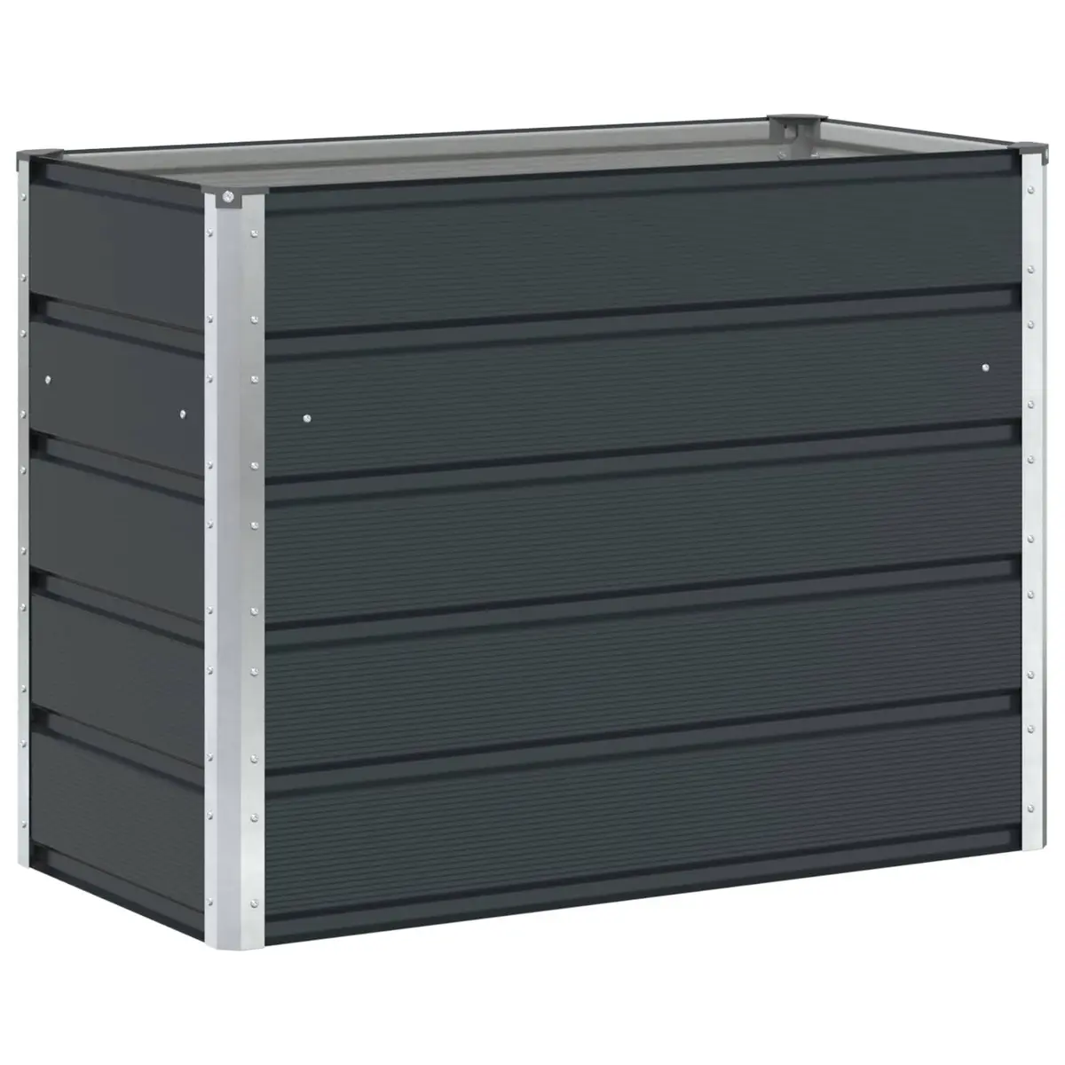 Galvanised Steel Planter Weather Resistant 100 x 50 x 75 cm Anthracite Garden Outdoor Raised Bed