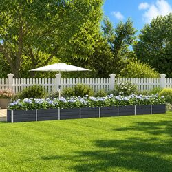 Steel Planter Anthracite 770 x 50 x 45 cm Galvanised Outdoor Garden Raised Bed