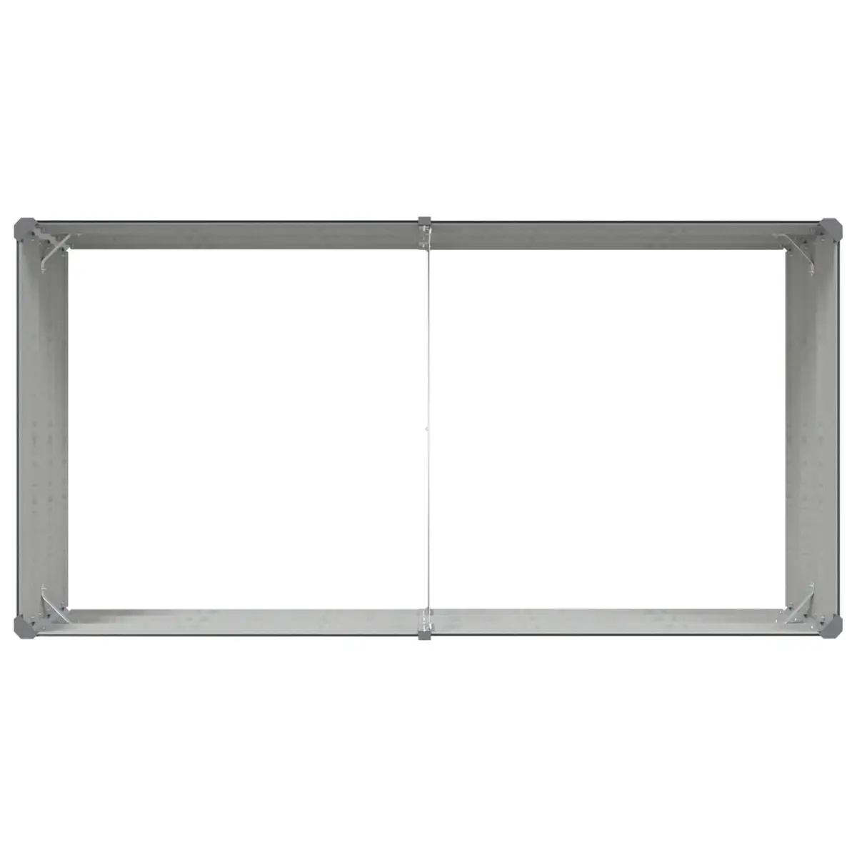 Steel Garden Planter Galvanised 195 x 100 x 45 cm Anthracite Outdoor Patio