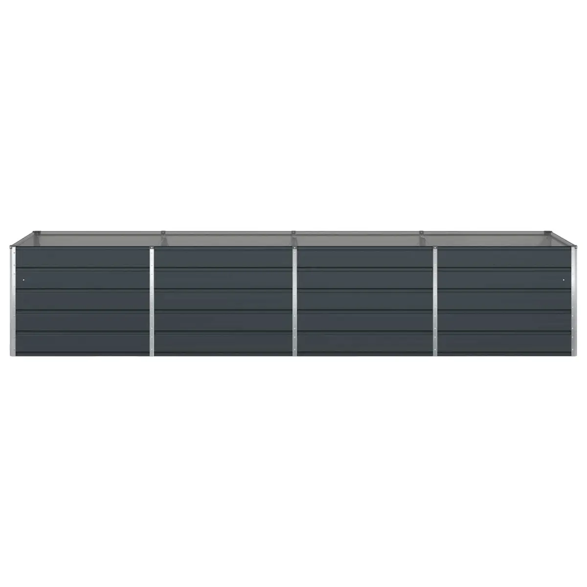 Garden Planter Galvanised Steel 385 x 100 x 75 cm Anthracite Outdoor Raised Flower Bed