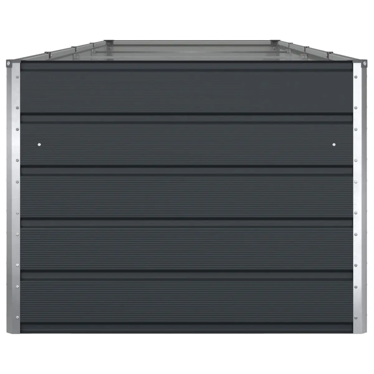 Garden Planter Galvanised Steel 385 x 100 x 75 cm Anthracite Outdoor Raised Flower Bed