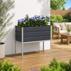 High Foot Planter Anthracite 100 x 45 x 90 cm Galvanised Steel Elevated Garden
