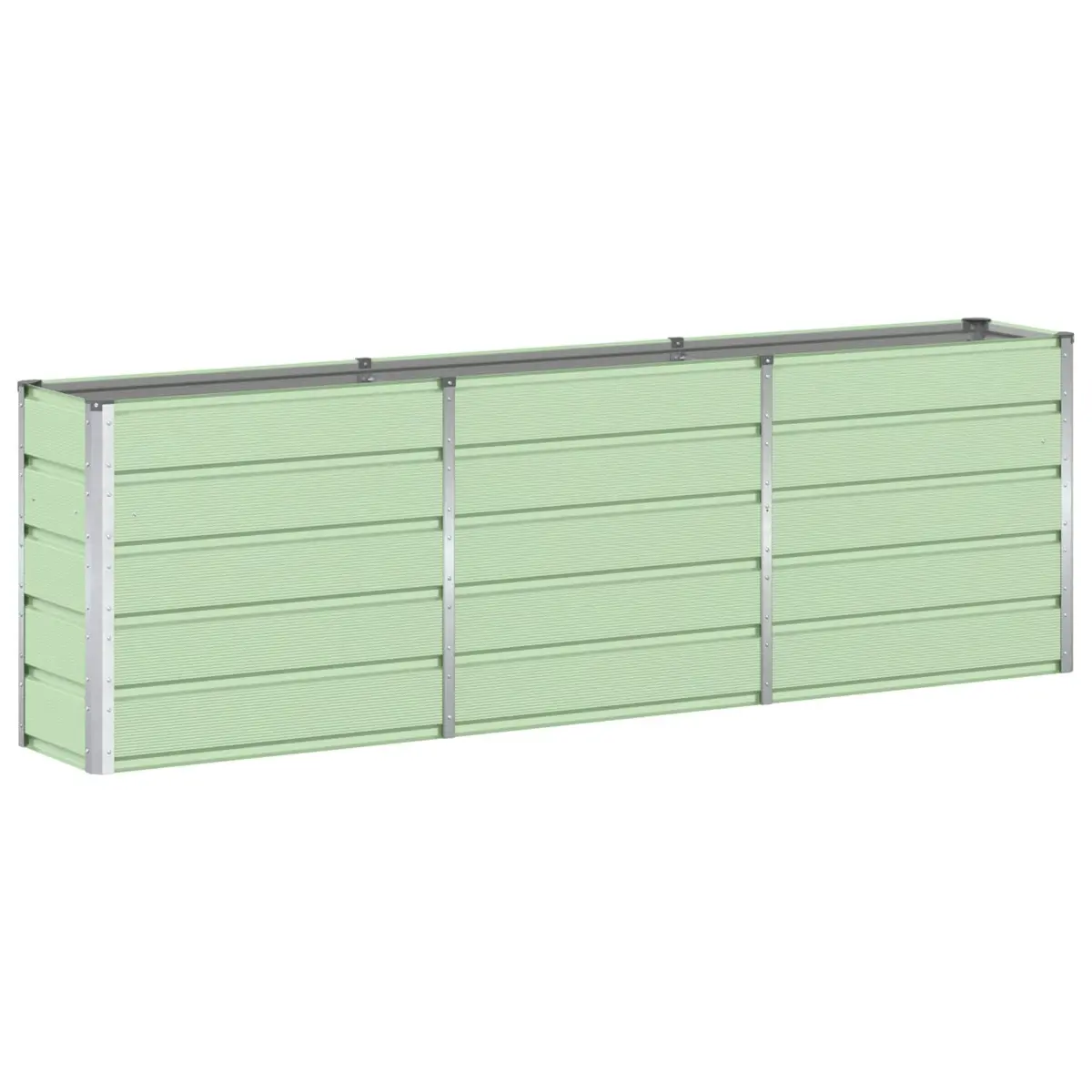 Steel Planter Durable Construction 240 x 40 x 75 cm Green Indoor Outdoor Garden Patio Raised Bed