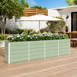 Steel Planter Garden Container Green Modern Design Indoor Outdoor 320x40x75cm