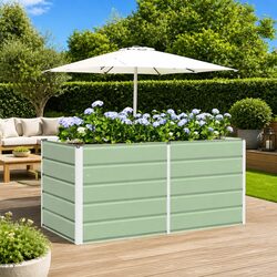 Steel Garden Planter 160x80x75cm Modern Outdoor Indoor Plant Container Green