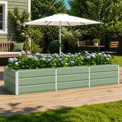 Green Steel Garden Planter 240 x 80 x 45 cm Modern Indoor Outdoor Flower Pot