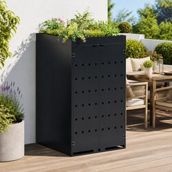 Wheelie Bin Storage with Planter Roof Single 240L Outdoor Garden Waste