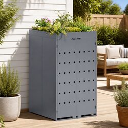 Wheelie Bin Storage with Planter Roof 240L Single Waste Container Enclosure