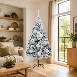 Christmas Bauble Set 3 Pcs Silver 25cm Plastic Ornaments Modern Holiday Decor