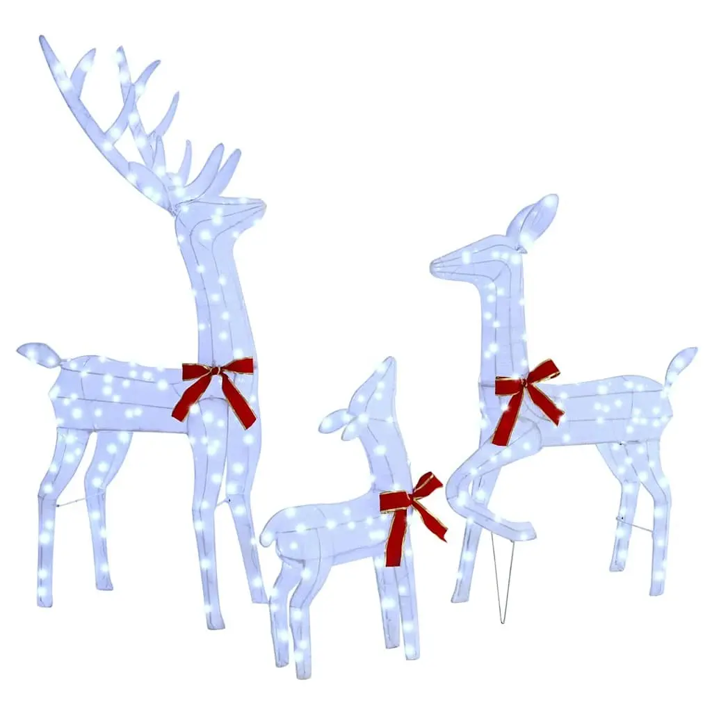 Reindeer Family 3 Piece LED Holiday Decoration Fabric Cool White Indoor Outdoor