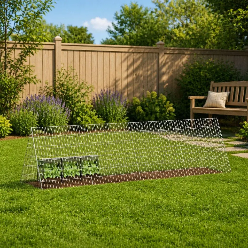 Rabbit Cage Galvanised Steel Outdoor Garden Pet Habitat Spacious Silver Enclosure