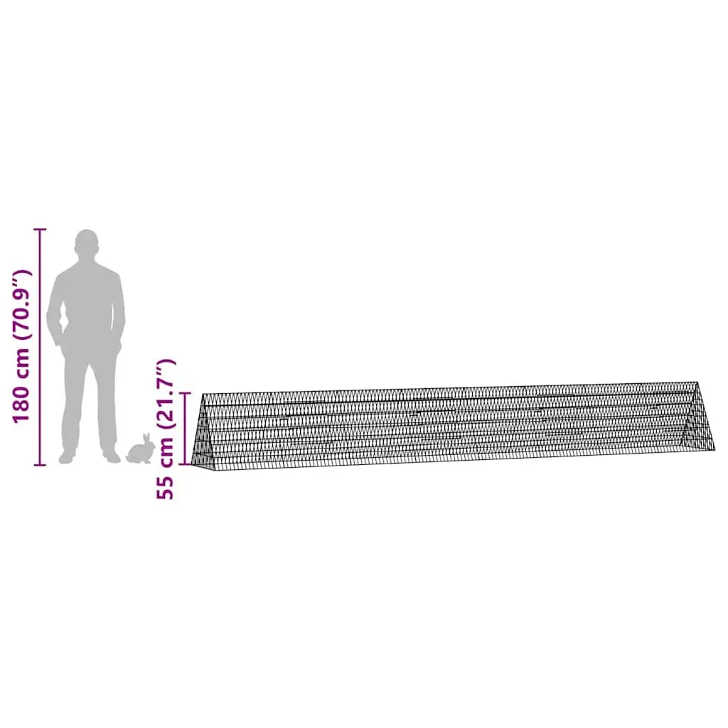 Rabbit Cage Galvanised Steel Outdoor 430x55x55cm Silver Small Animal Habitat