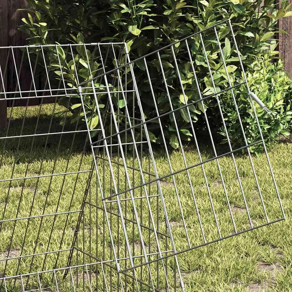 Rabbit Cage Galvanised Steel Outdoor 430x55x55cm Silver Small Animal Habitat