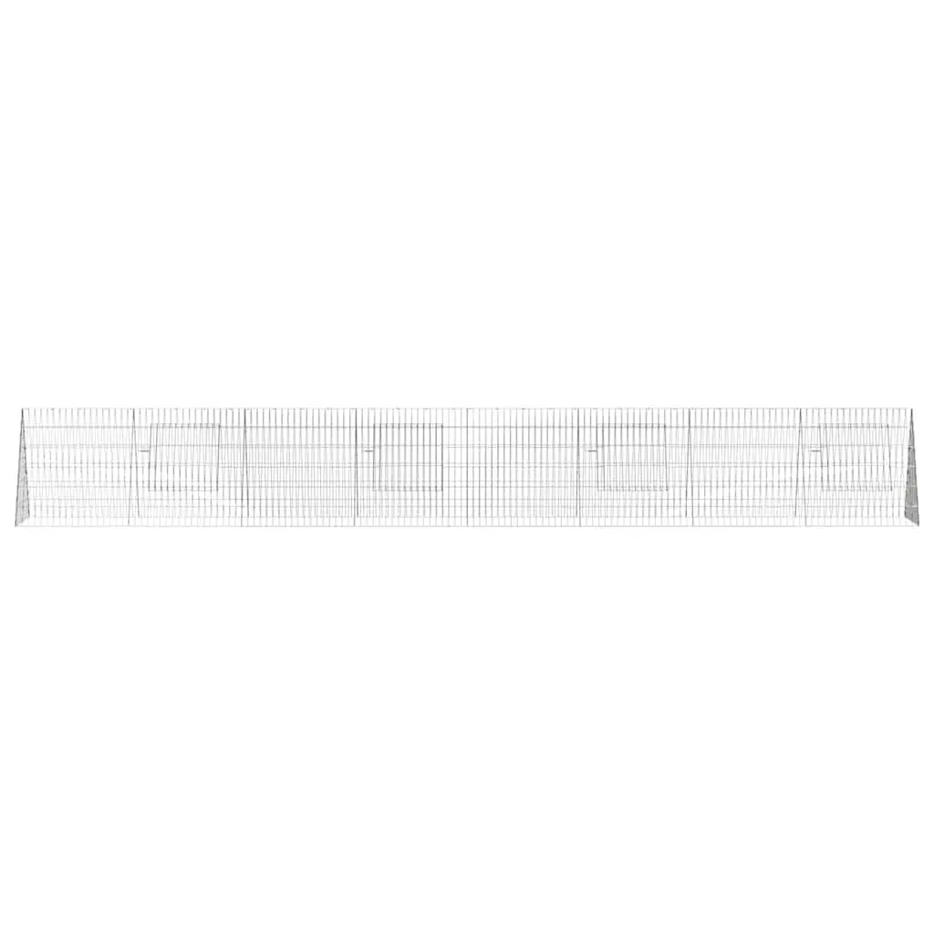 Rabbit Cage Galvanised Steel Outdoor 430x55x55cm Silver Small Animal Habitat