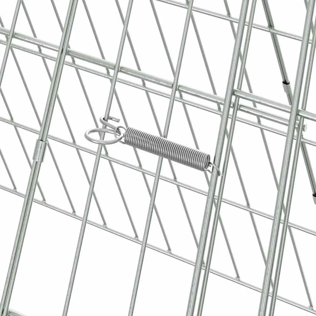 Rabbit Cage Galvanised Steel Outdoor 430x55x55cm Silver Small Animal Habitat