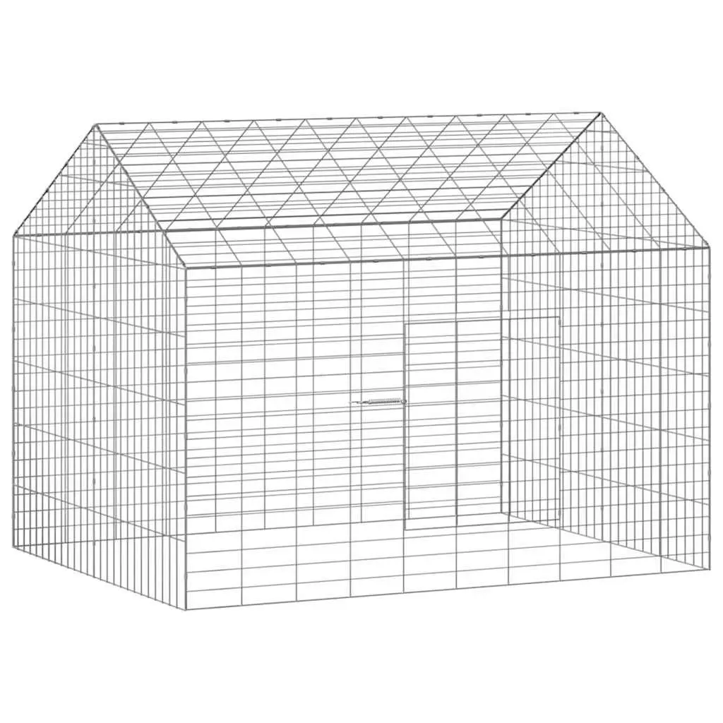 Rabbit Cage Outdoor Galvanised Steel 100 x 78 x 78 cm Silver