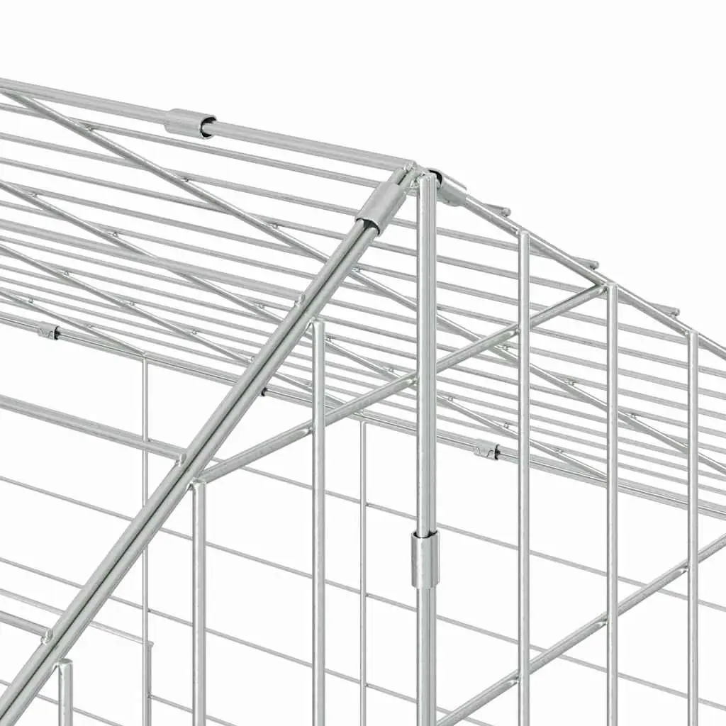 Rabbit Cage Outdoor Galvanised Steel 100 x 78 x 78 cm Silver