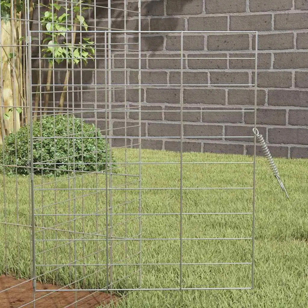 Rabbit Cage Outdoor Galvanised Steel 100 x 78 x 78 cm Silver